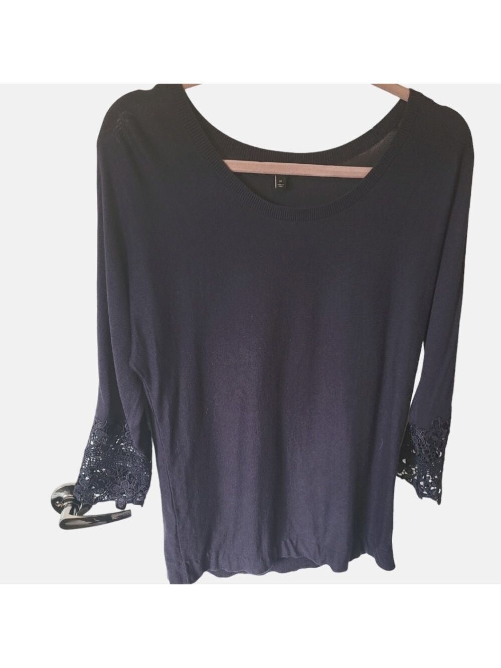 TALBOTS 3/4 Sleeve Black Sweater Size Medium